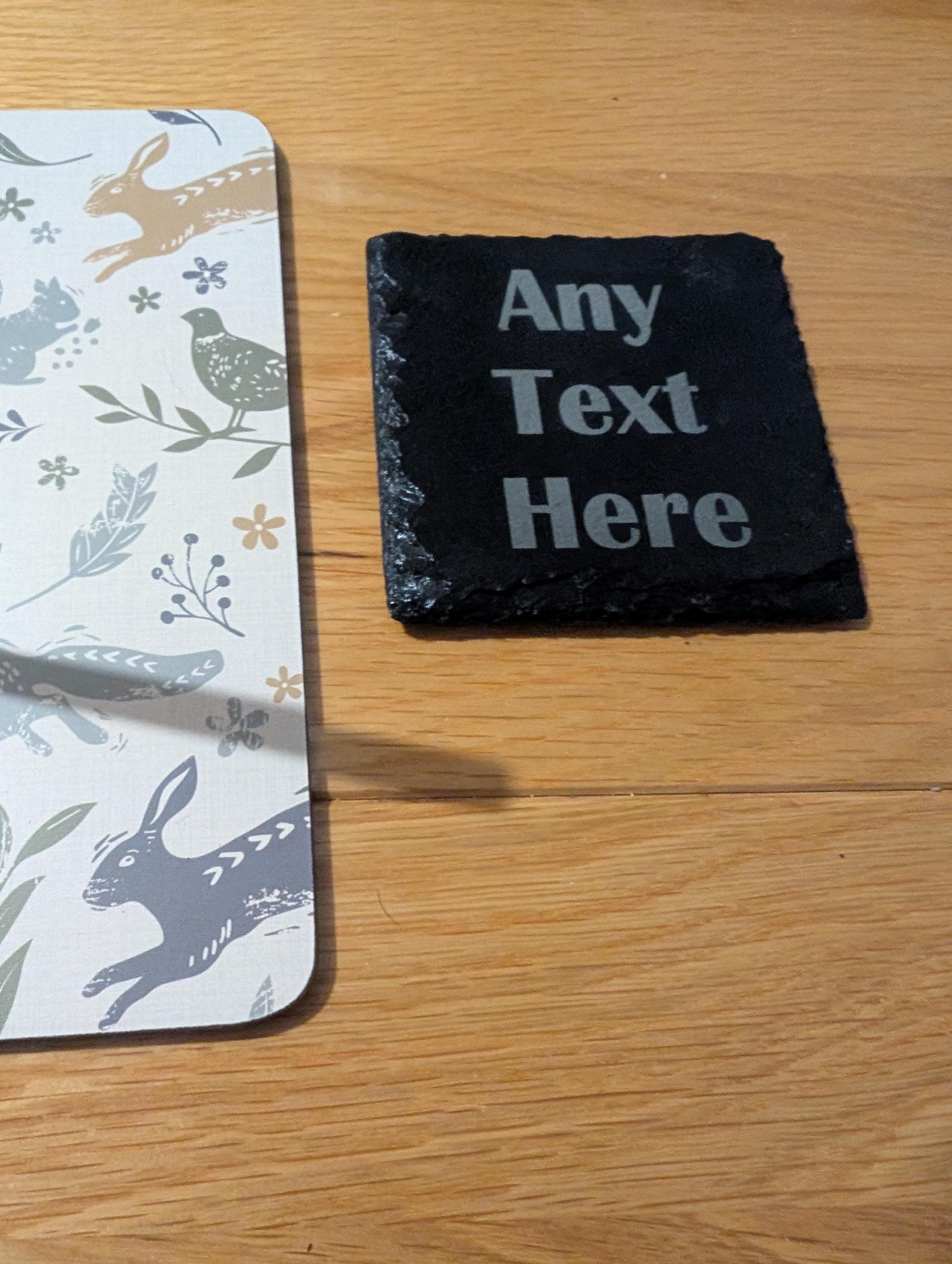 Personalised Slate Coaster - Any text of your choice - Personalised Gift for Him/Her - Handmade